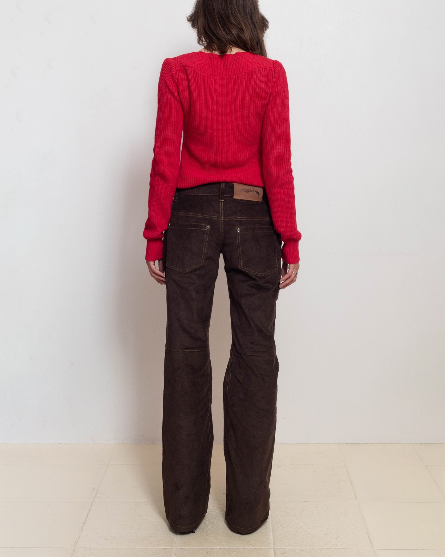 Red Ribcage Boatneck Sweater