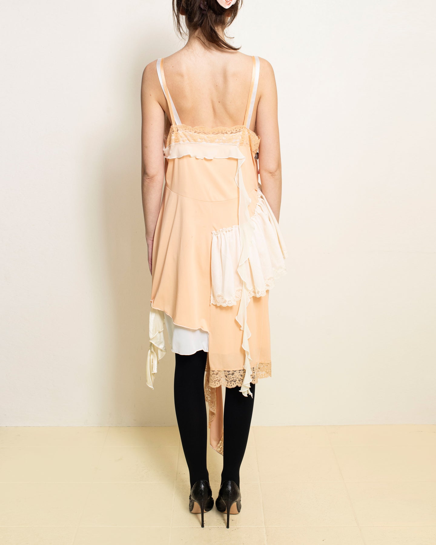 Peach + Beige Midi Angel Dress