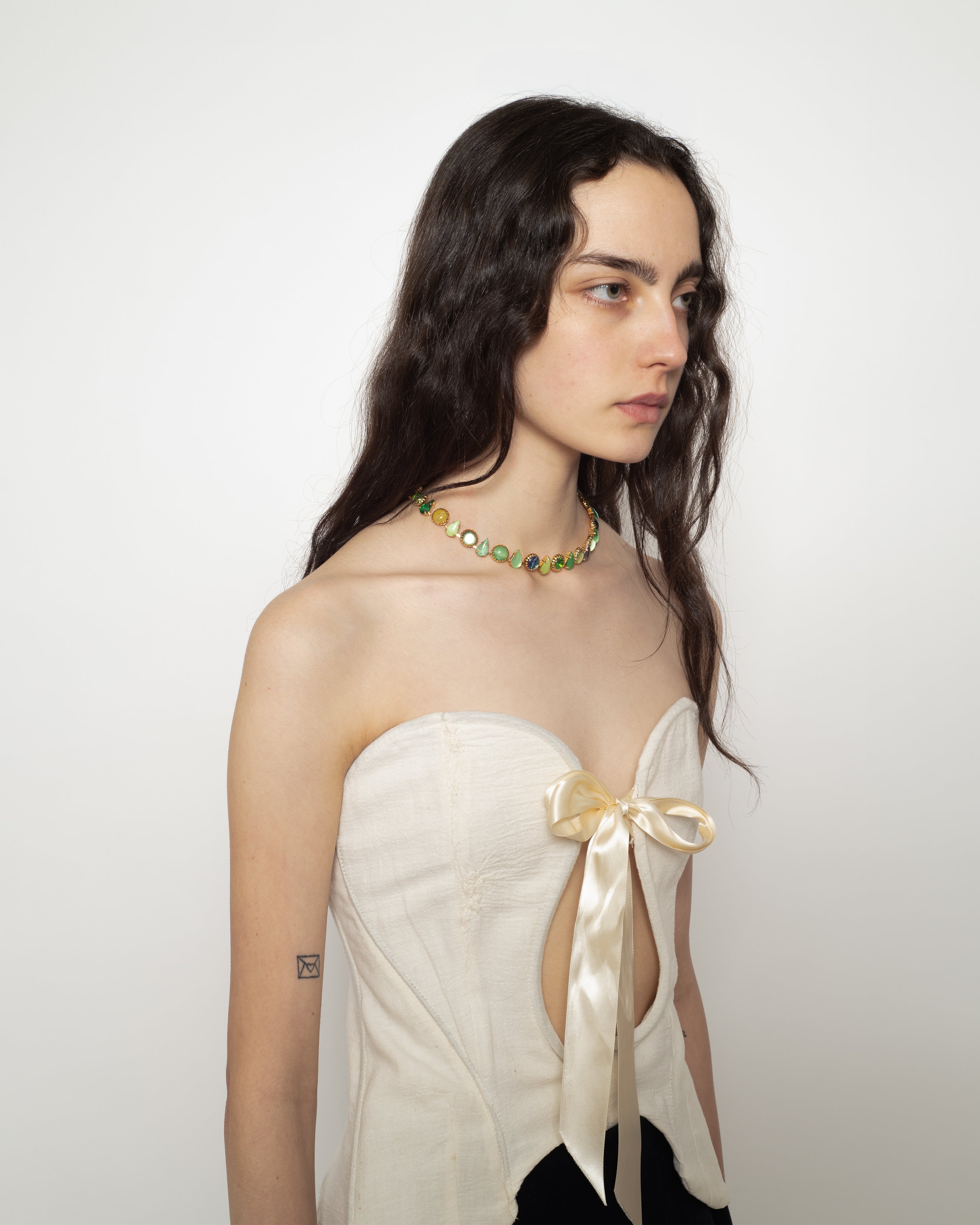 Layering Choker in Salad (Silver)