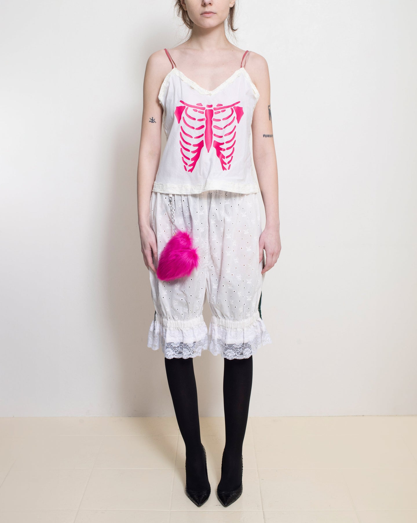 Skull Bloomers with Pink Heart