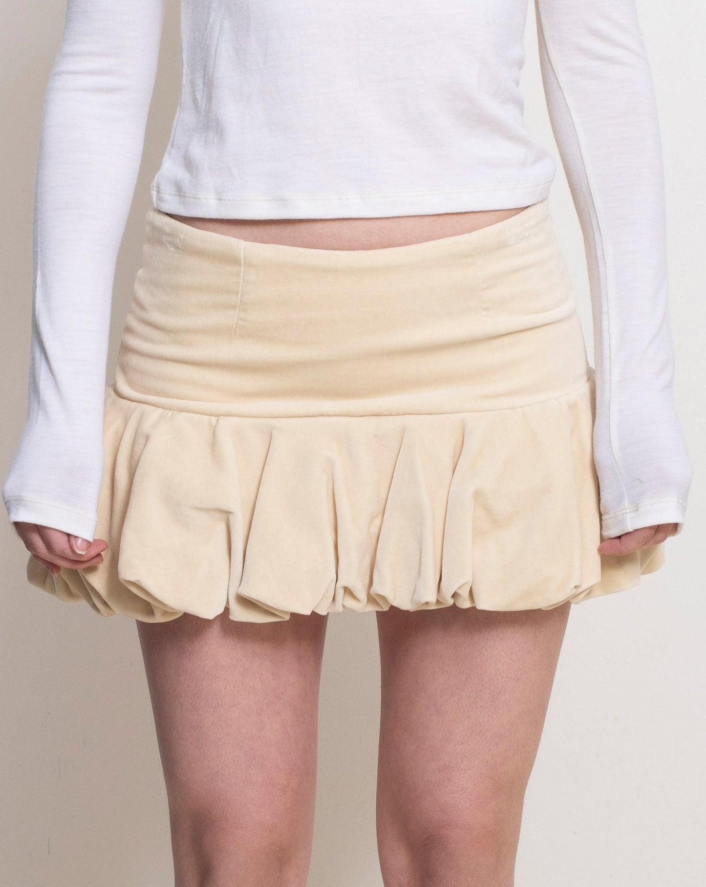 Cream Bubble Skirt