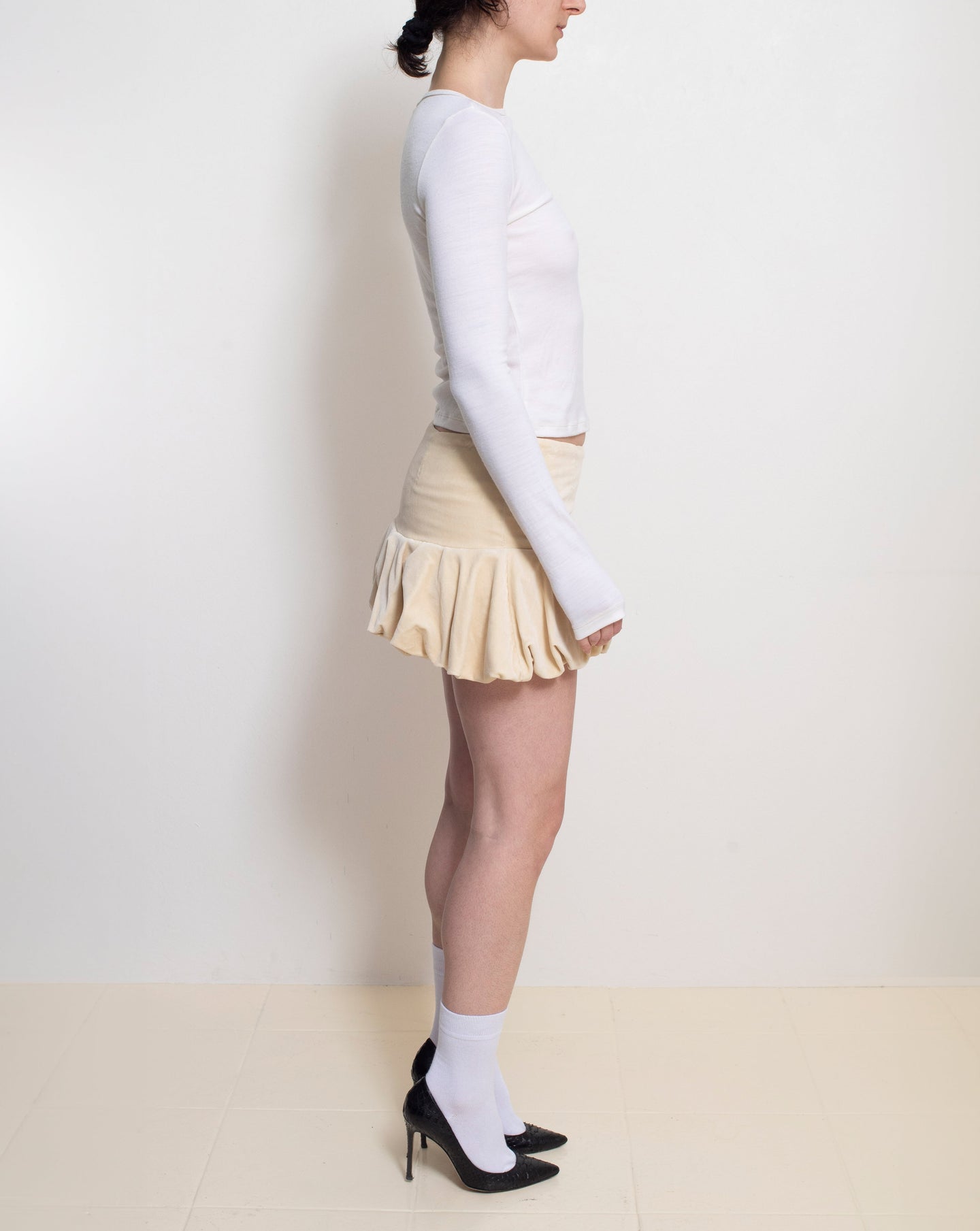Cream Bubble Skirt