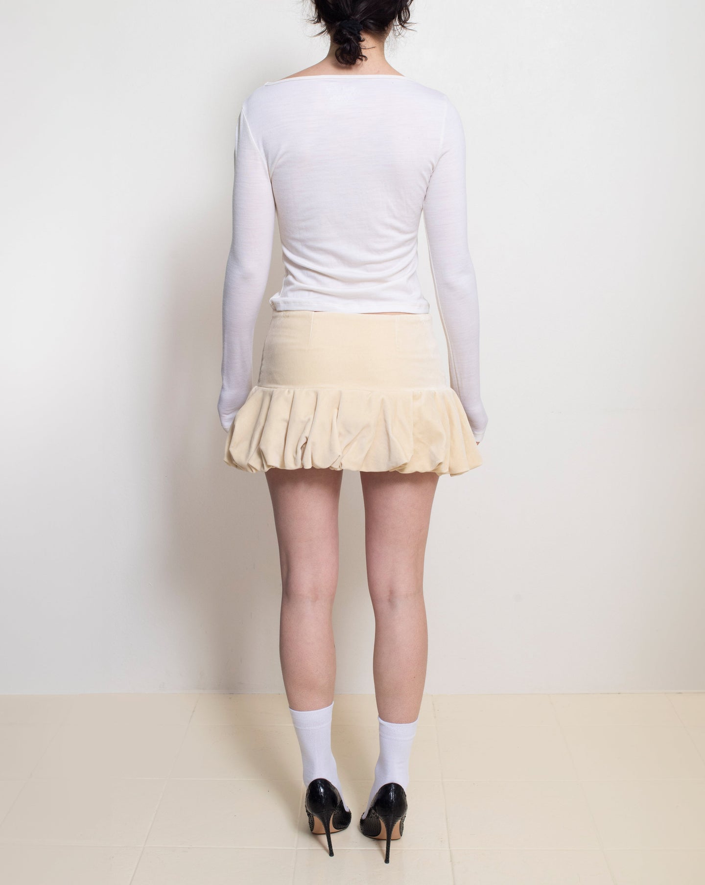 Cream Bubble Skirt