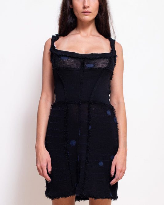 Black Polka Corset Mini Dress