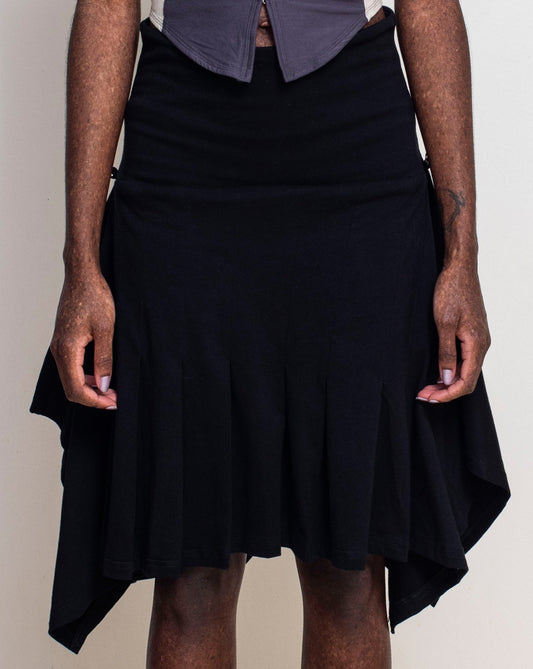 Black System Midi Skirt