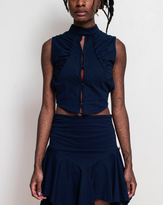 Navy System Backless Top