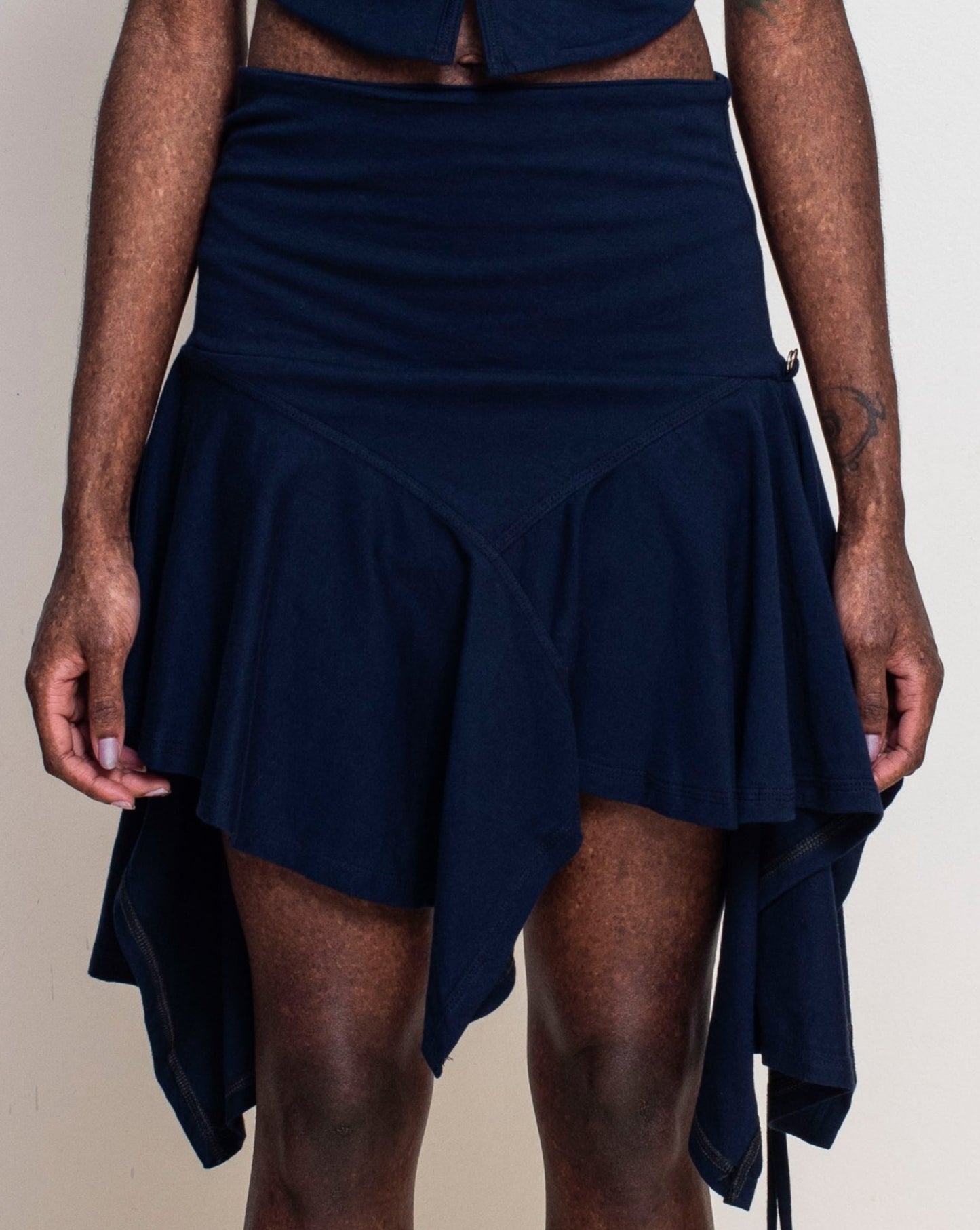 Navy System Mini Skirt