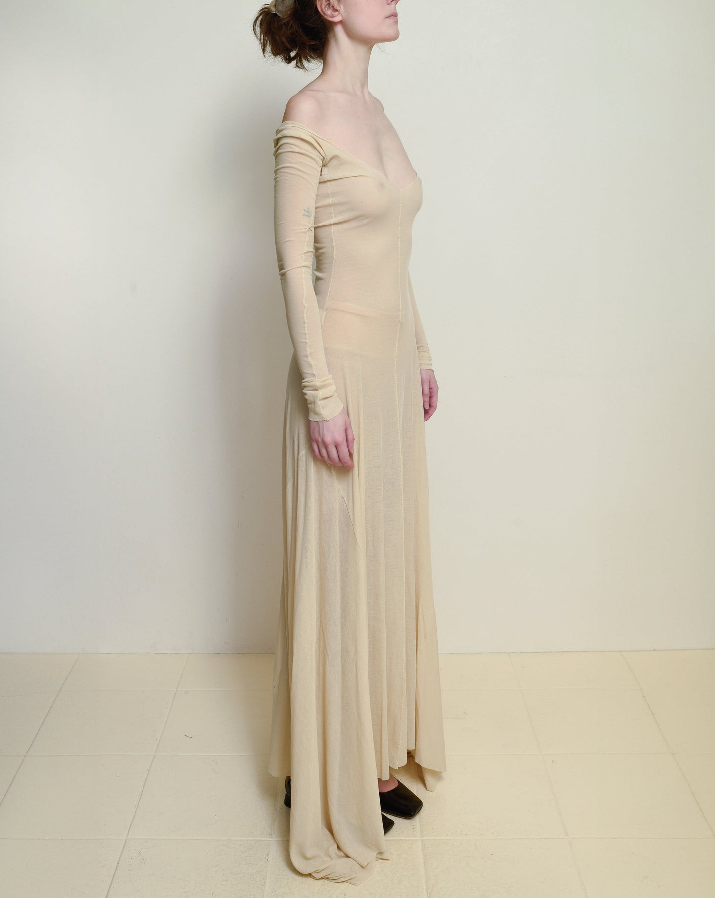 Cream Jersey Bias Gown