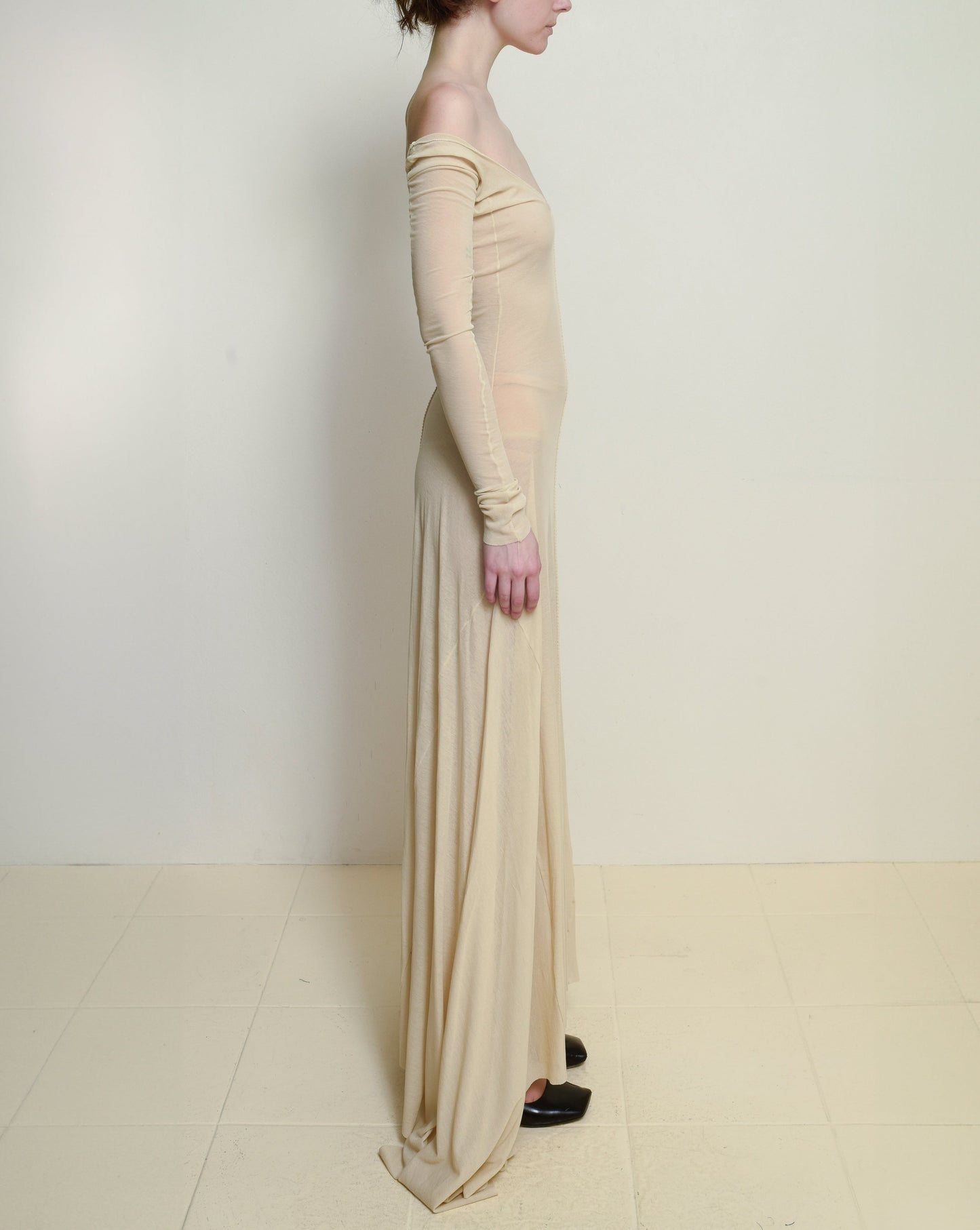 Cream Jersey Bias Gown