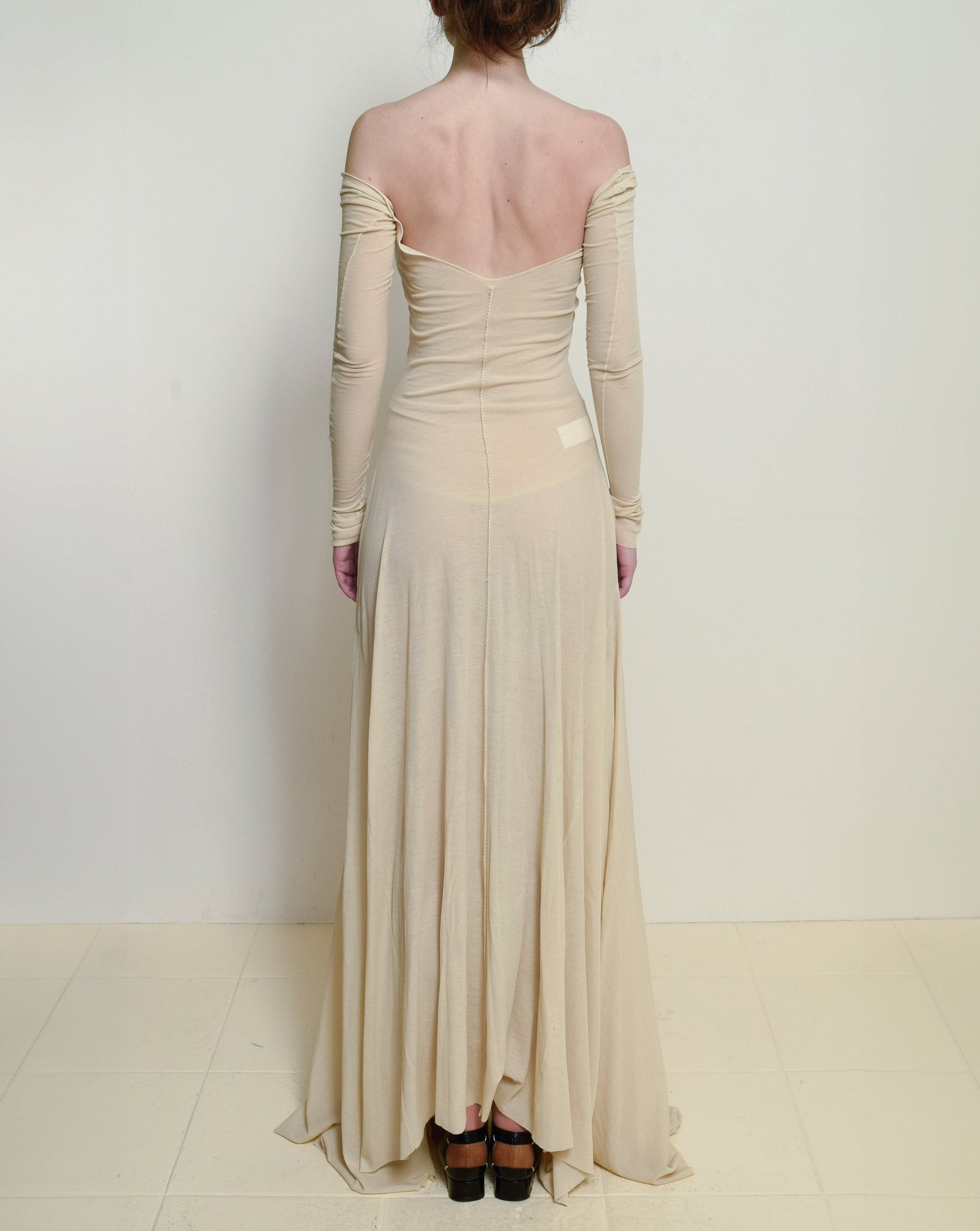 Cream Jersey Bias Gown