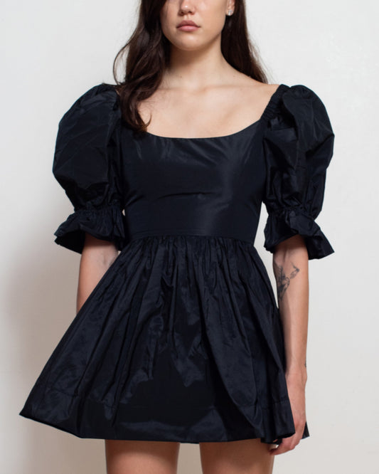 Zepherina Party Dress in Black Silk