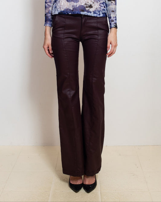 Waxy Bootcut Pant Burgundy