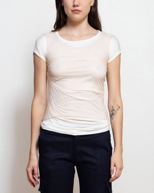 Net Tee in Strawberry Milk