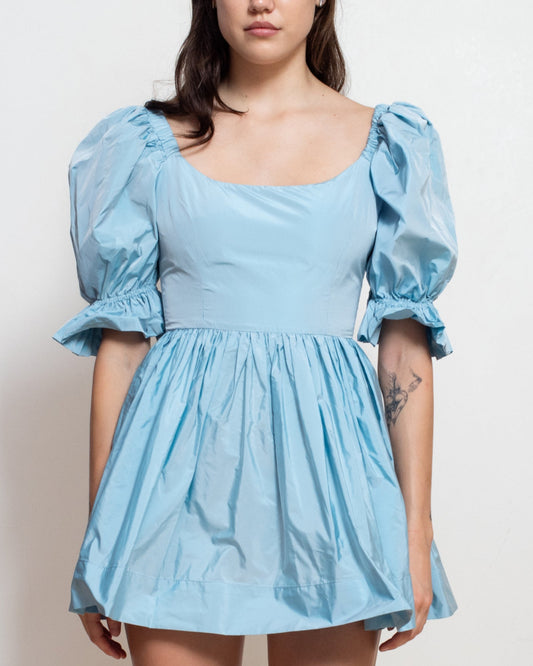 Zepherina Party Dress in Blue Silk