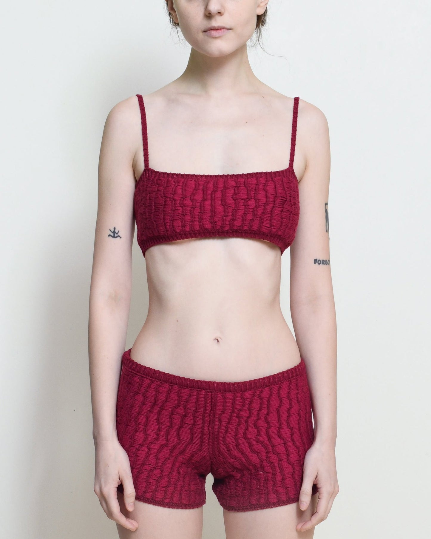 Raspberry Knitted Bralette