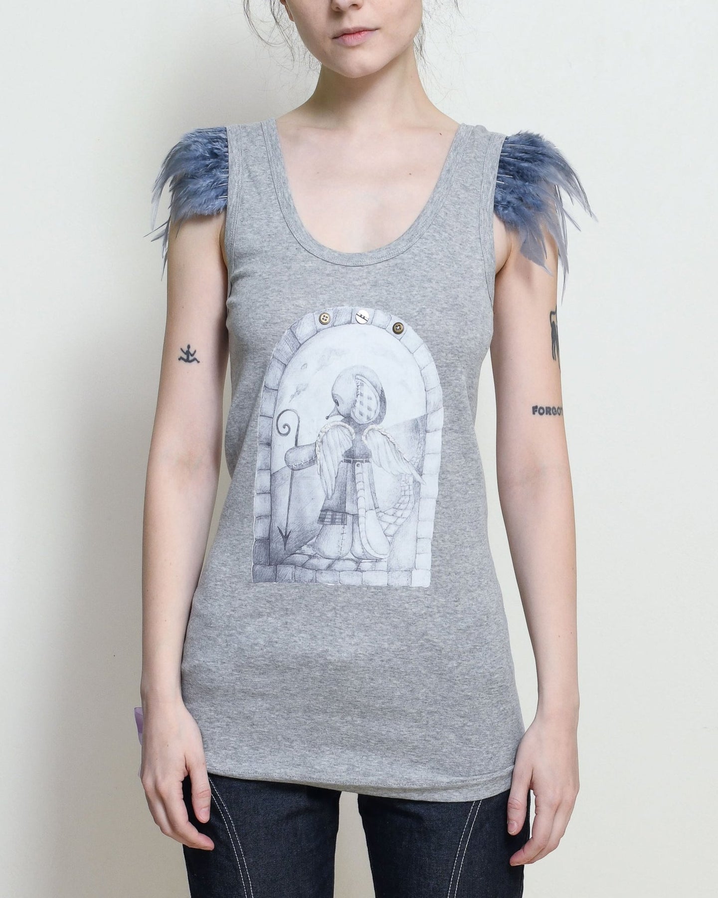 Gray Rat Angel Top