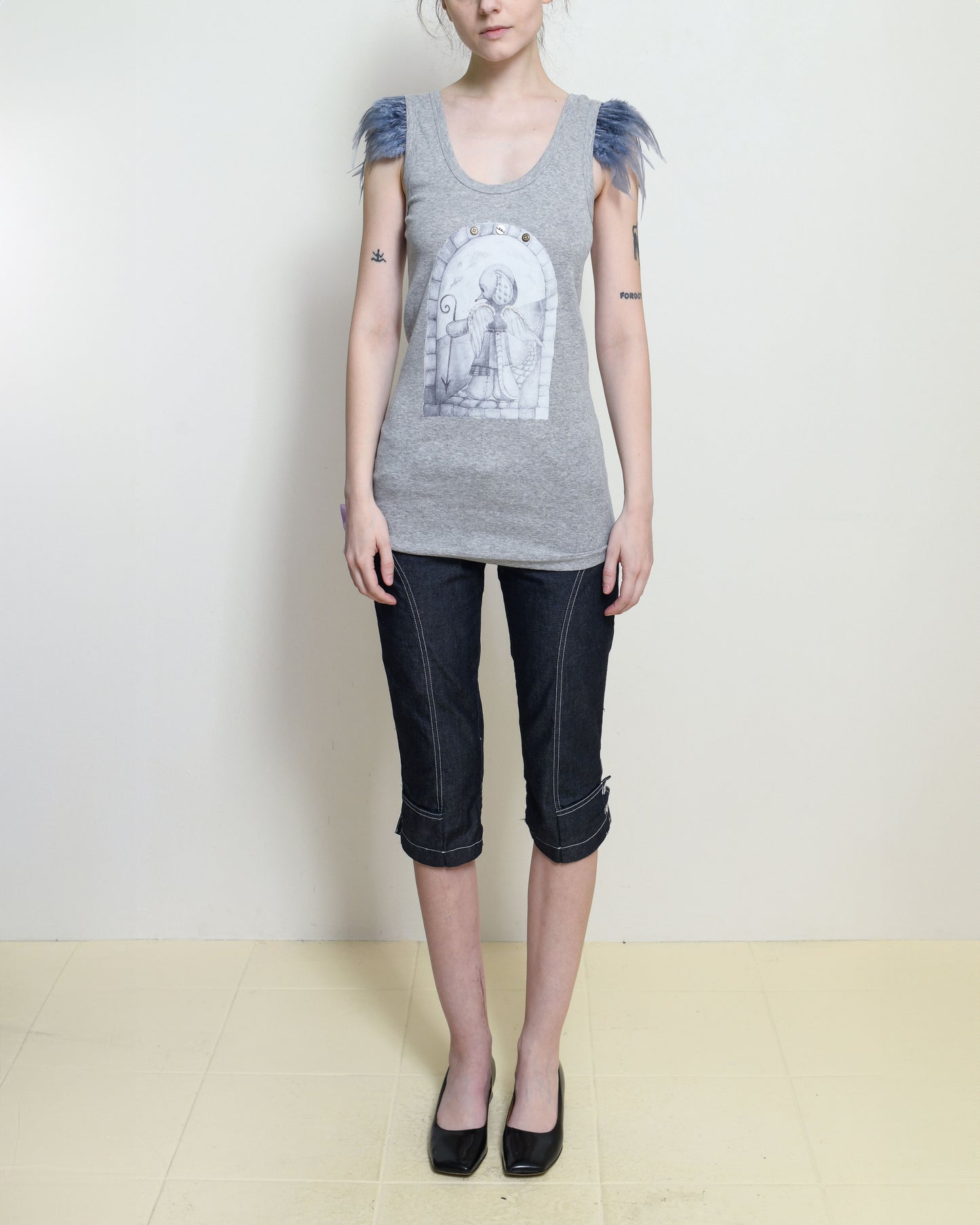 Gray Rat Angel Top