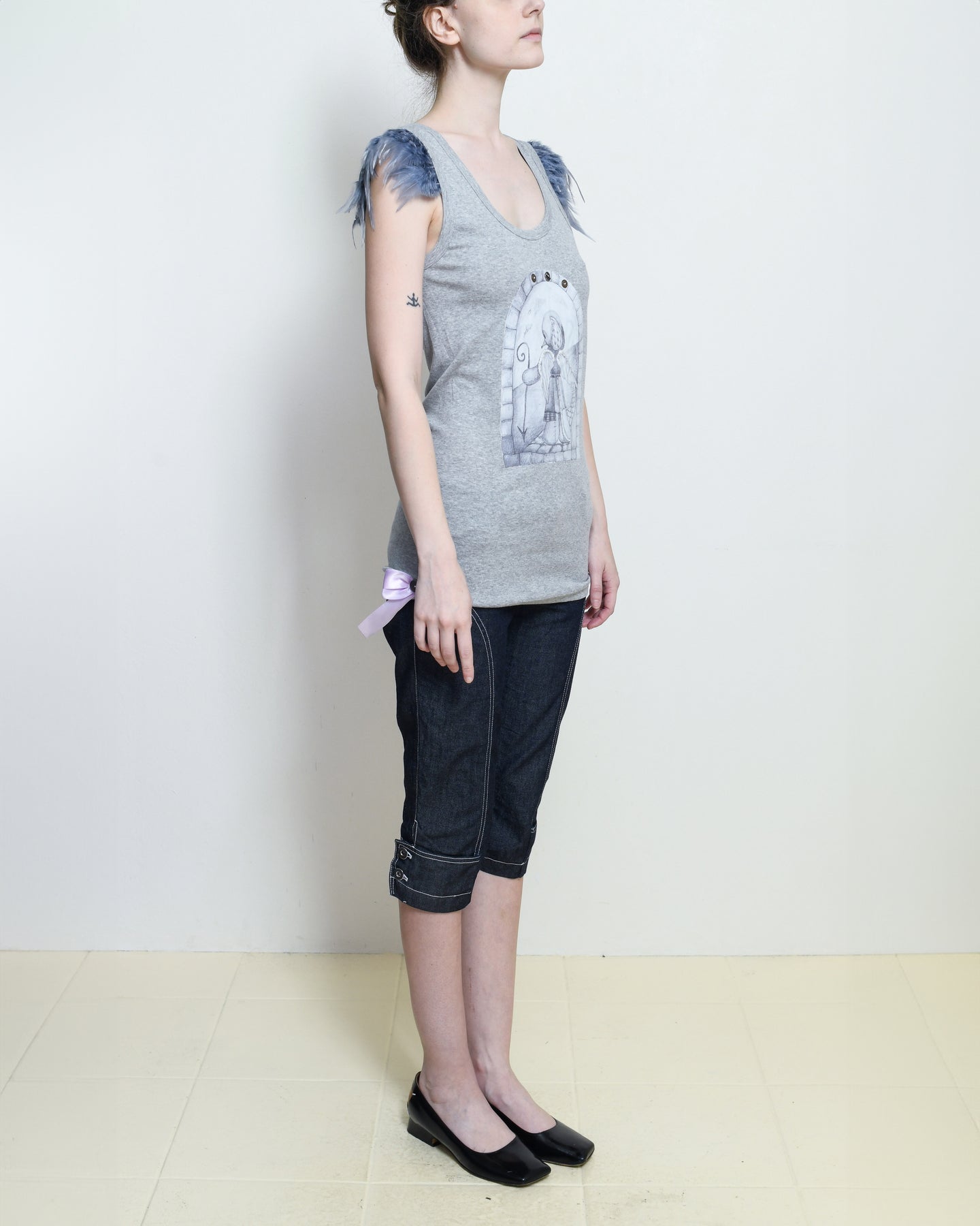 Gray Rat Angel Top