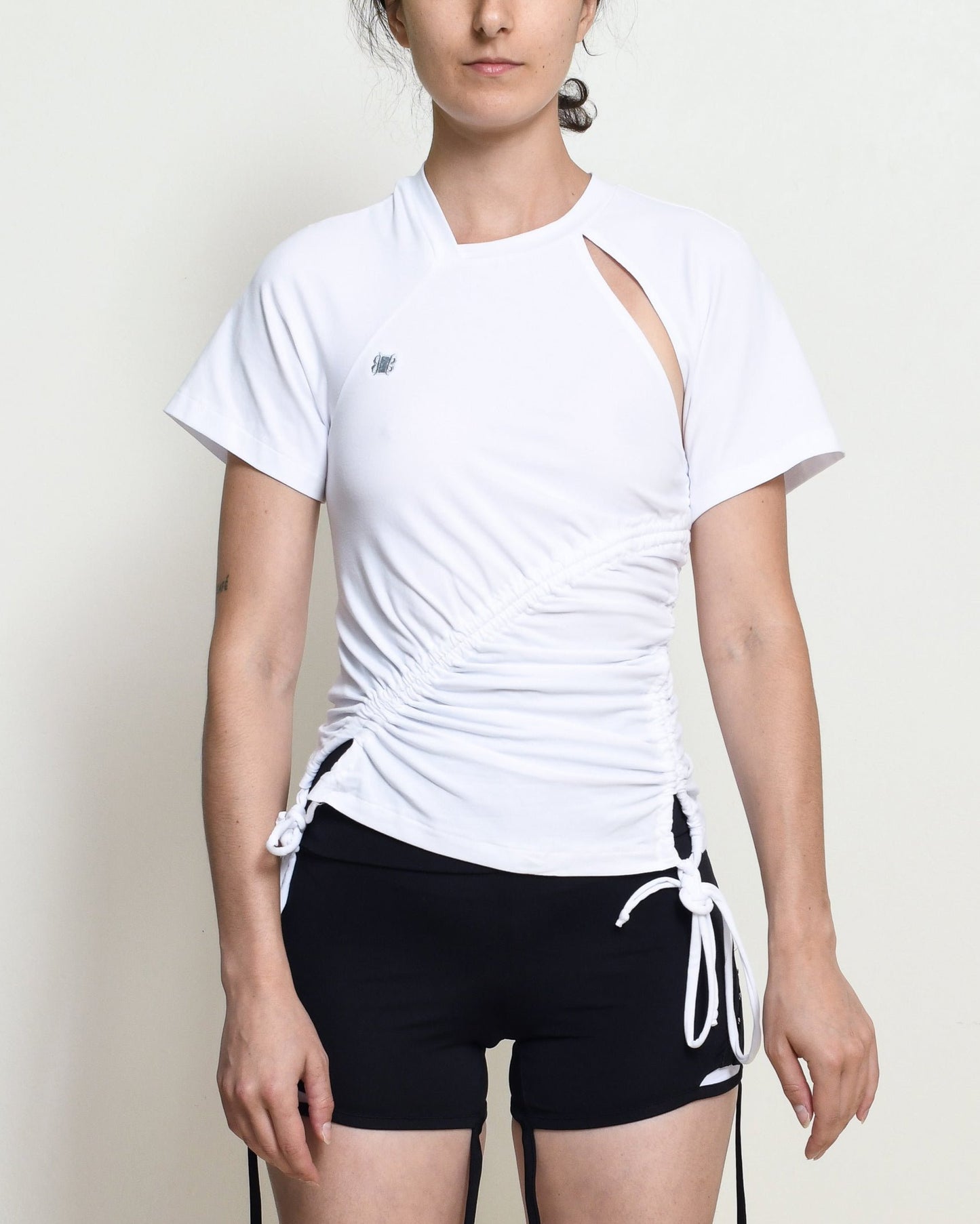 White Ruched Tee