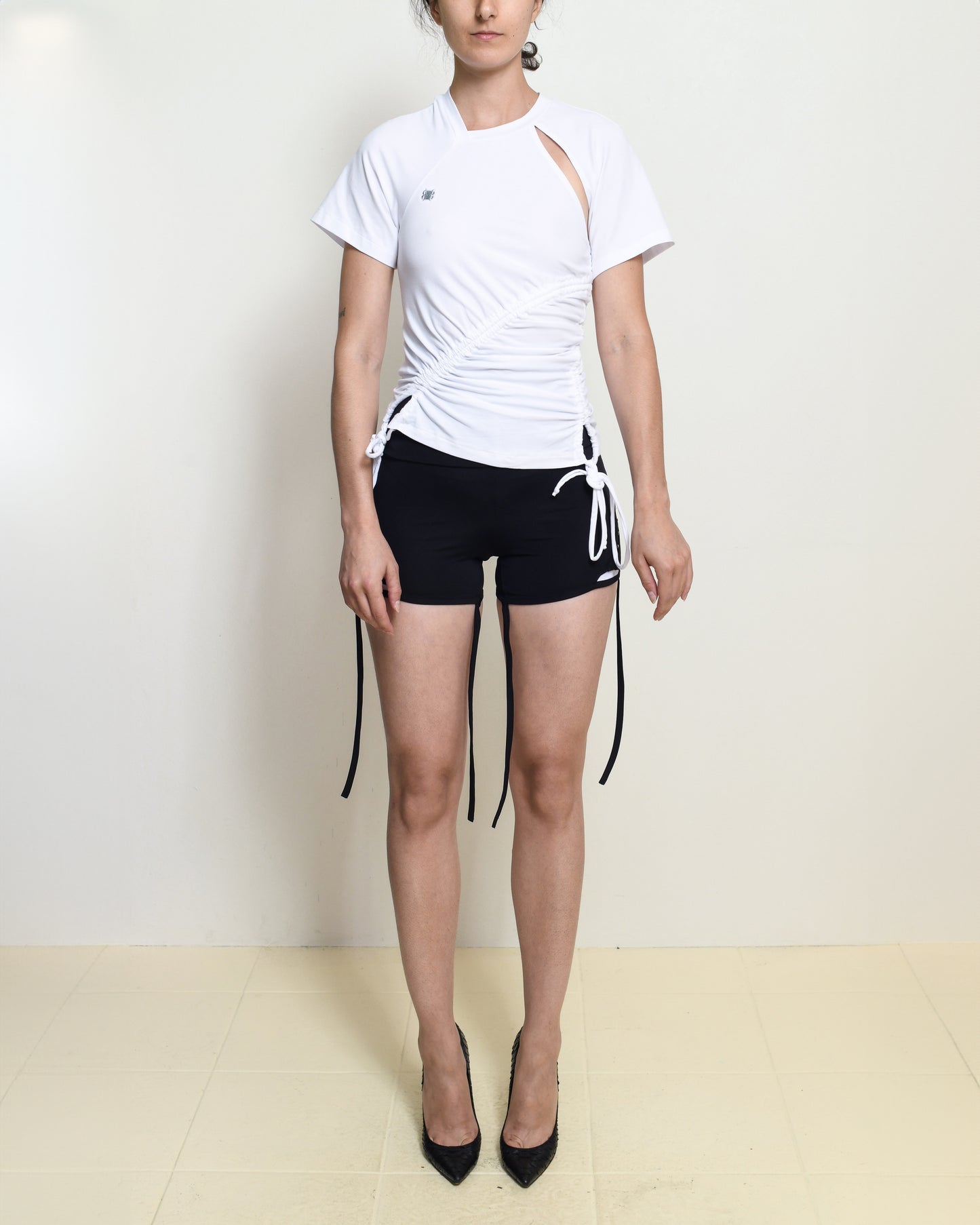 White Ruched Tee