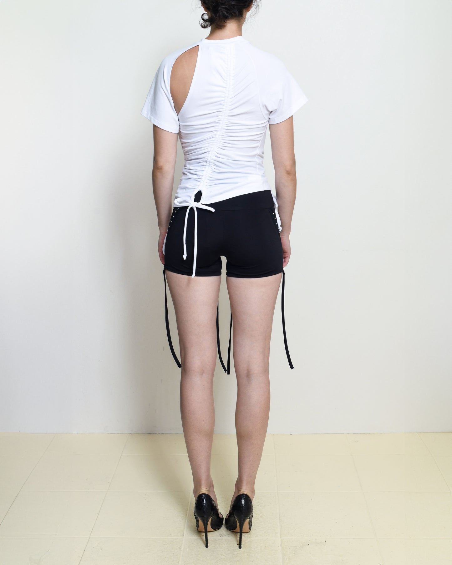 White Ruched Tee