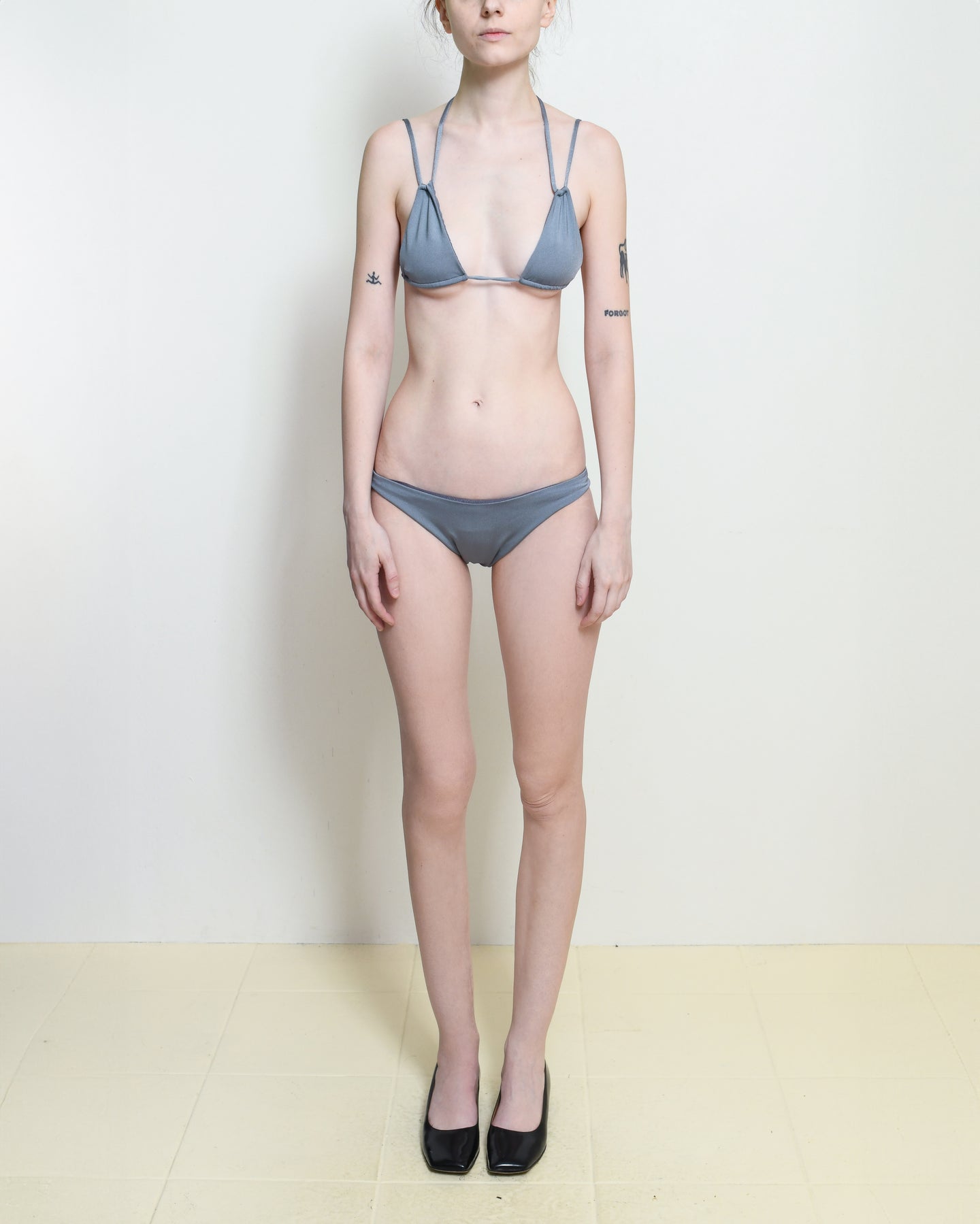 Slate Grey High Rise Bikini Bottoms