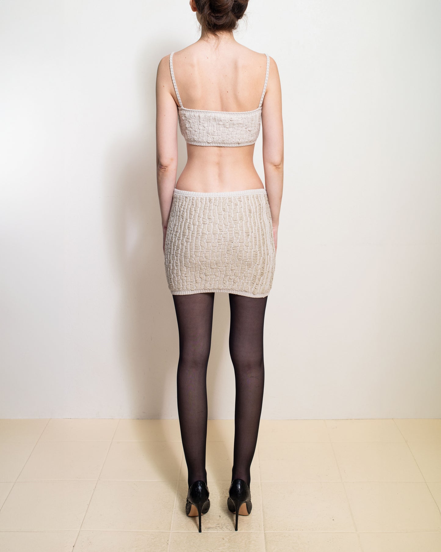 Grey Knitted Tube Skirt