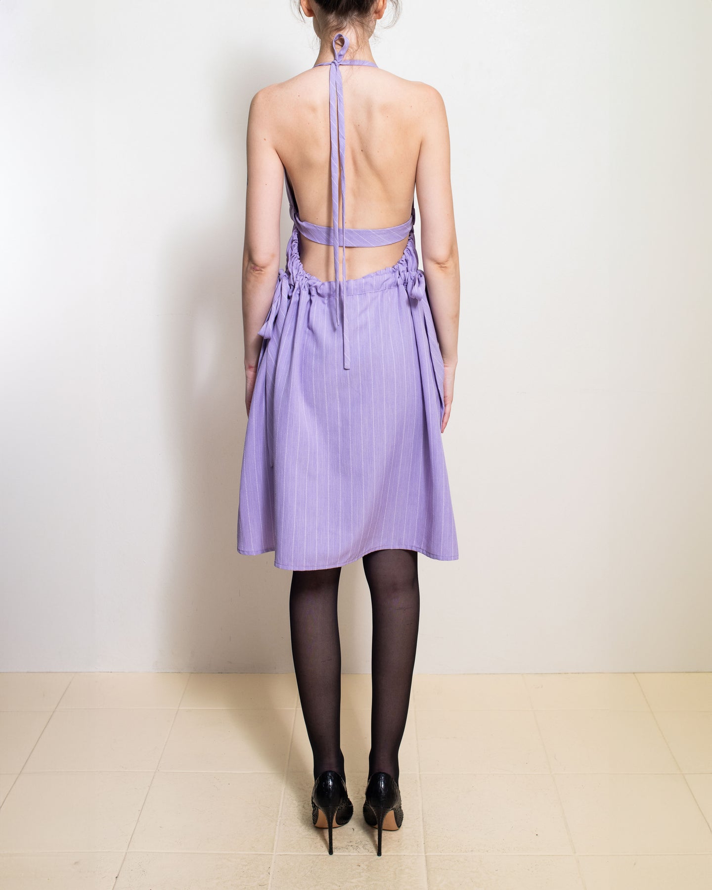 All Tied Up Purple Picnic Halter Dress