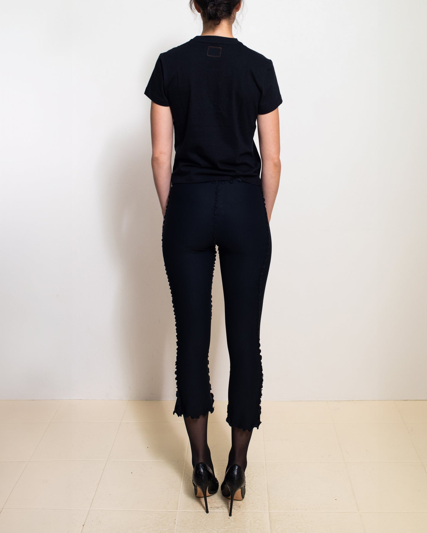 Black Knit Capri Pants