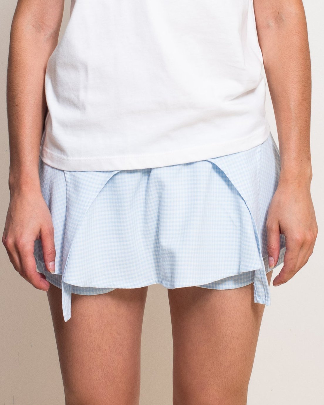 Blue Gingham Garter Skort