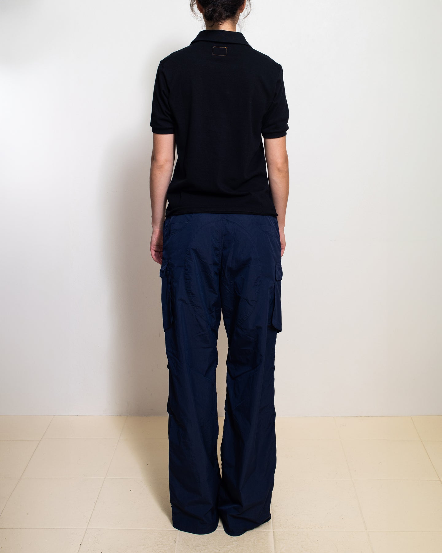 Navy Nylon Pants