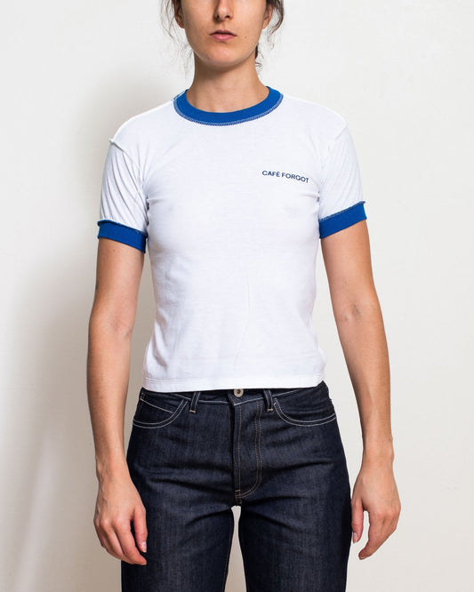 CF White/Blue Ringer Baby Tee