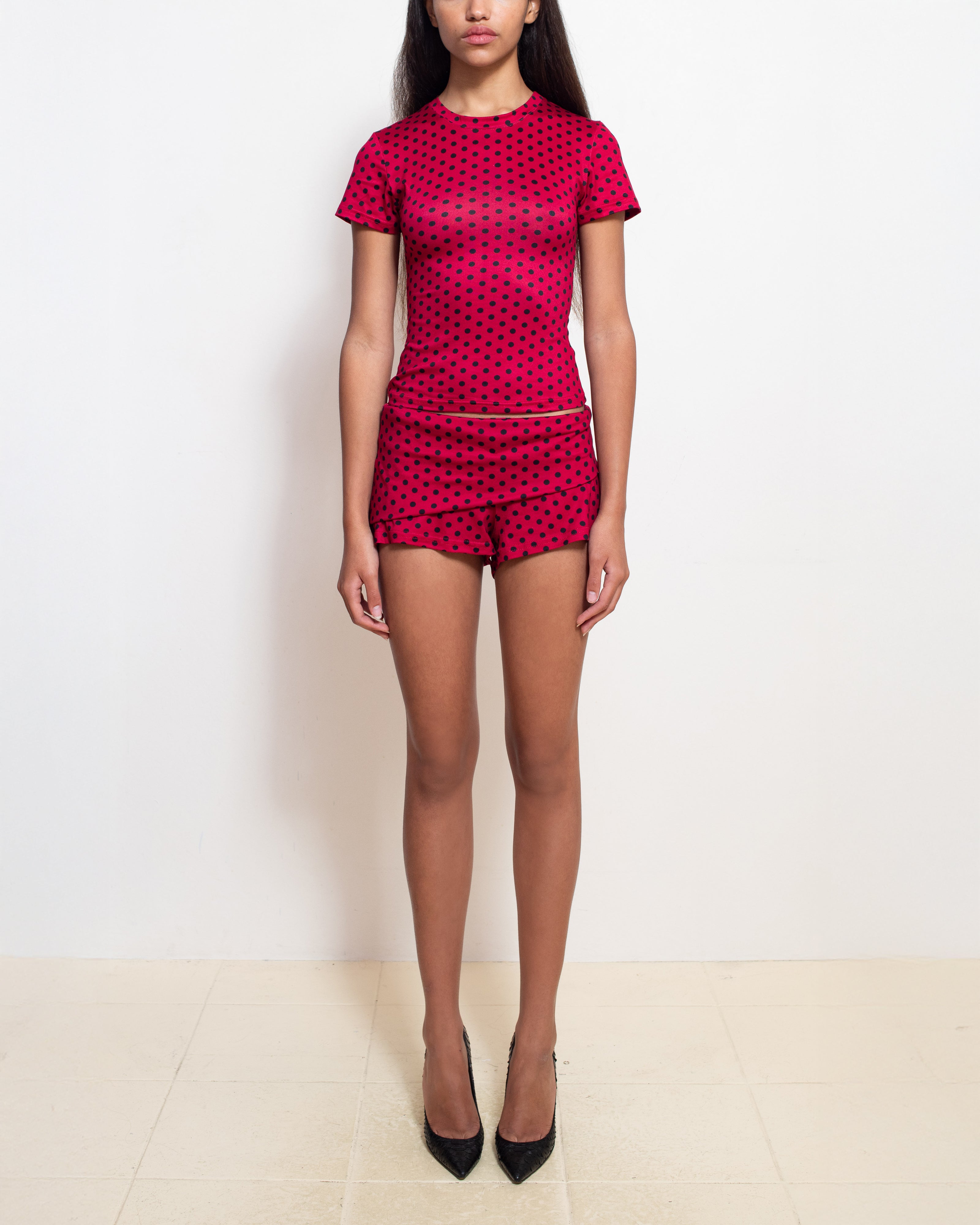 Red Polka Dot Thalia Shorts
