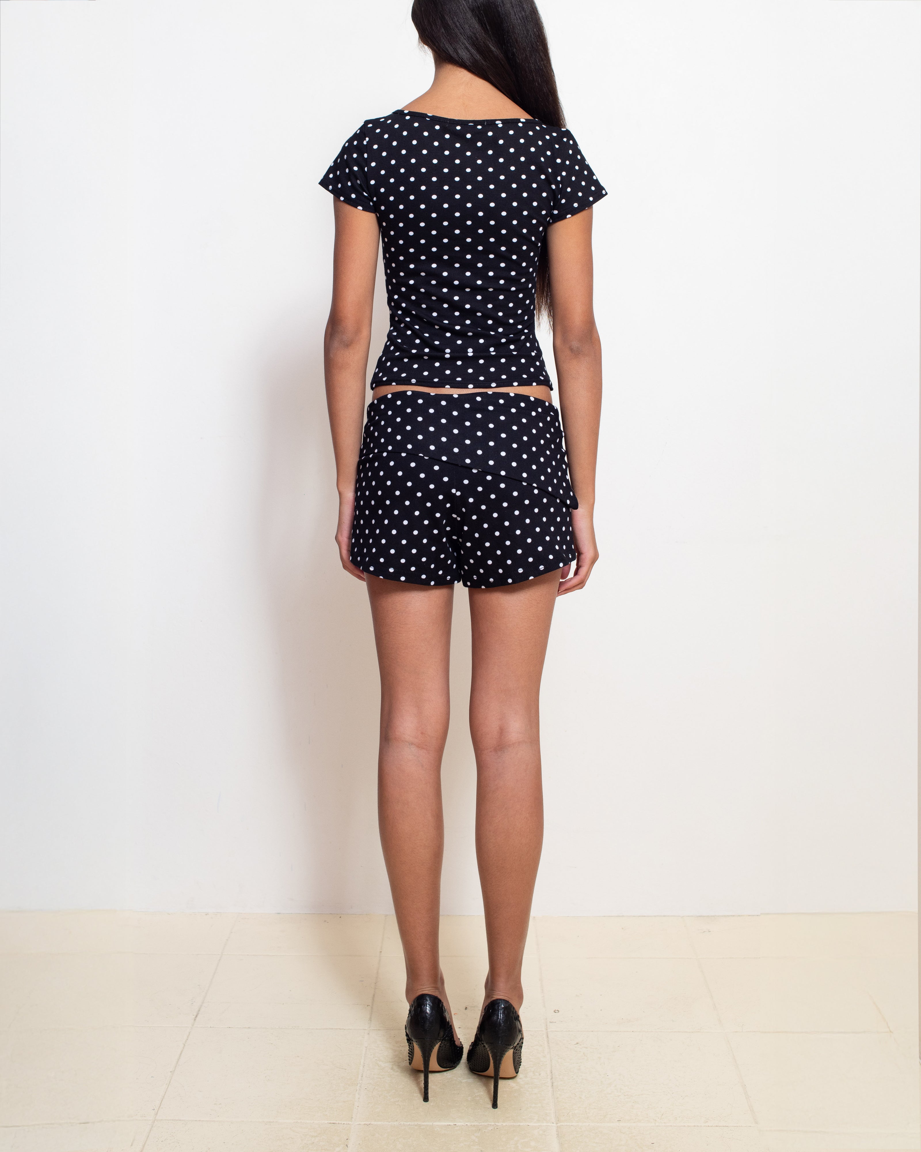 Black Polka Dot Cleo Keyhole Top