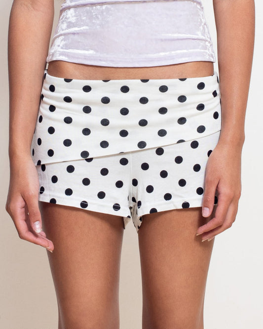 White Polka Dot Thalia Shorts
