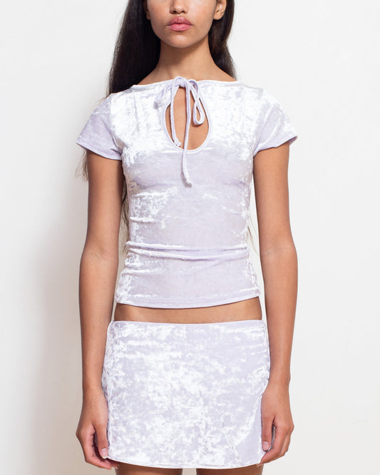 Lavender Velvet Cleo Keyhole Top