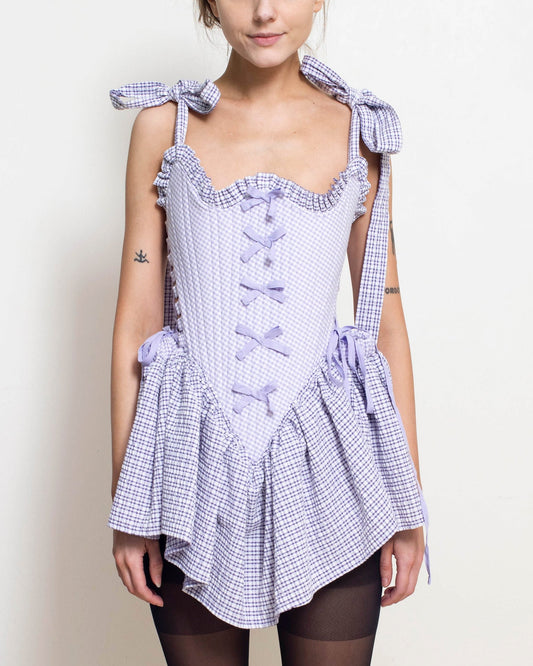 Lilac Bow Mini Mia Dress