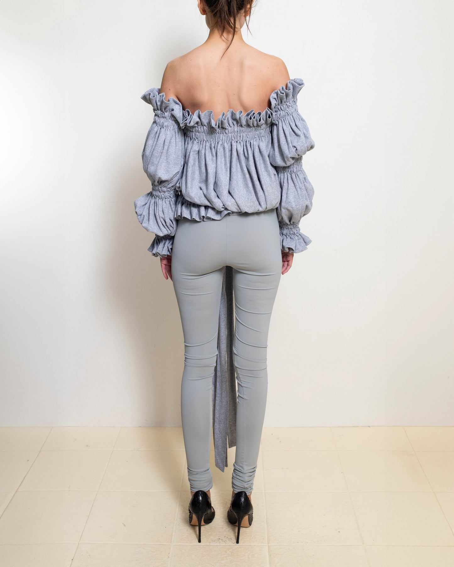 Bed Blob Puff Sleeves in Gray Sweats