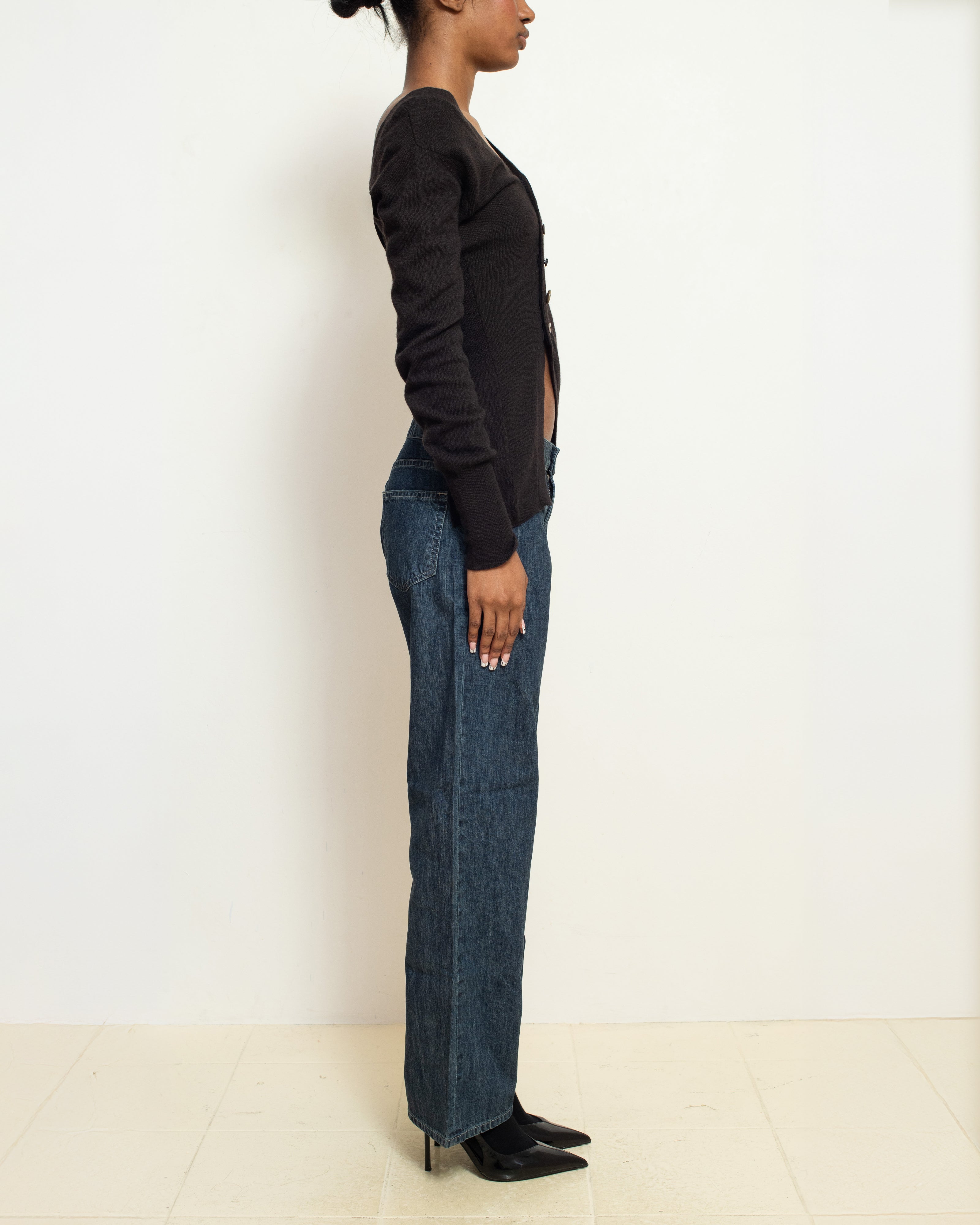 Chocolate Brown Asymmetric Cardigan