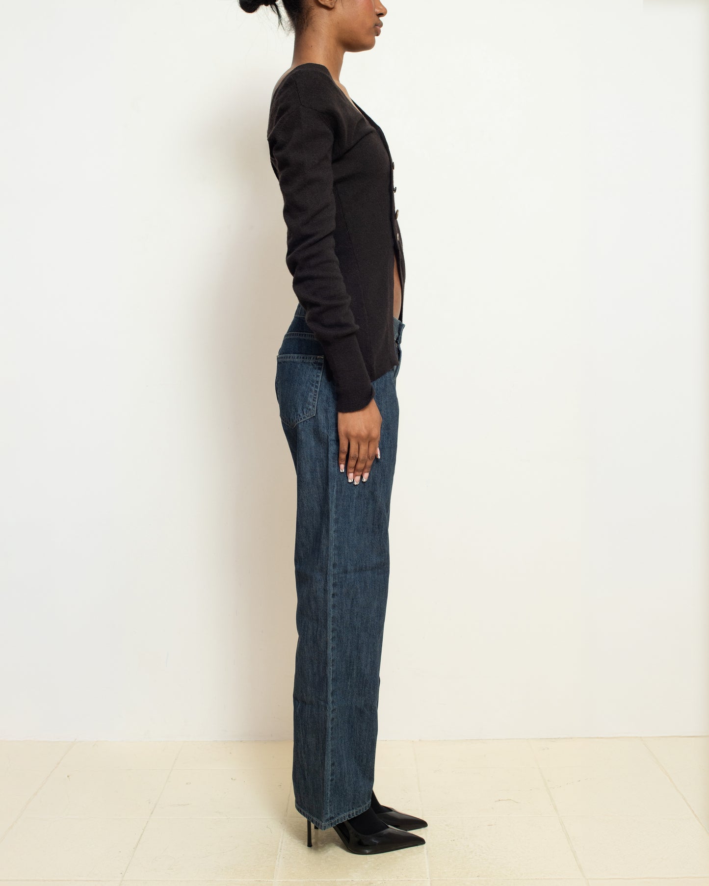 Chocolate Brown Asymmetric Cardigan