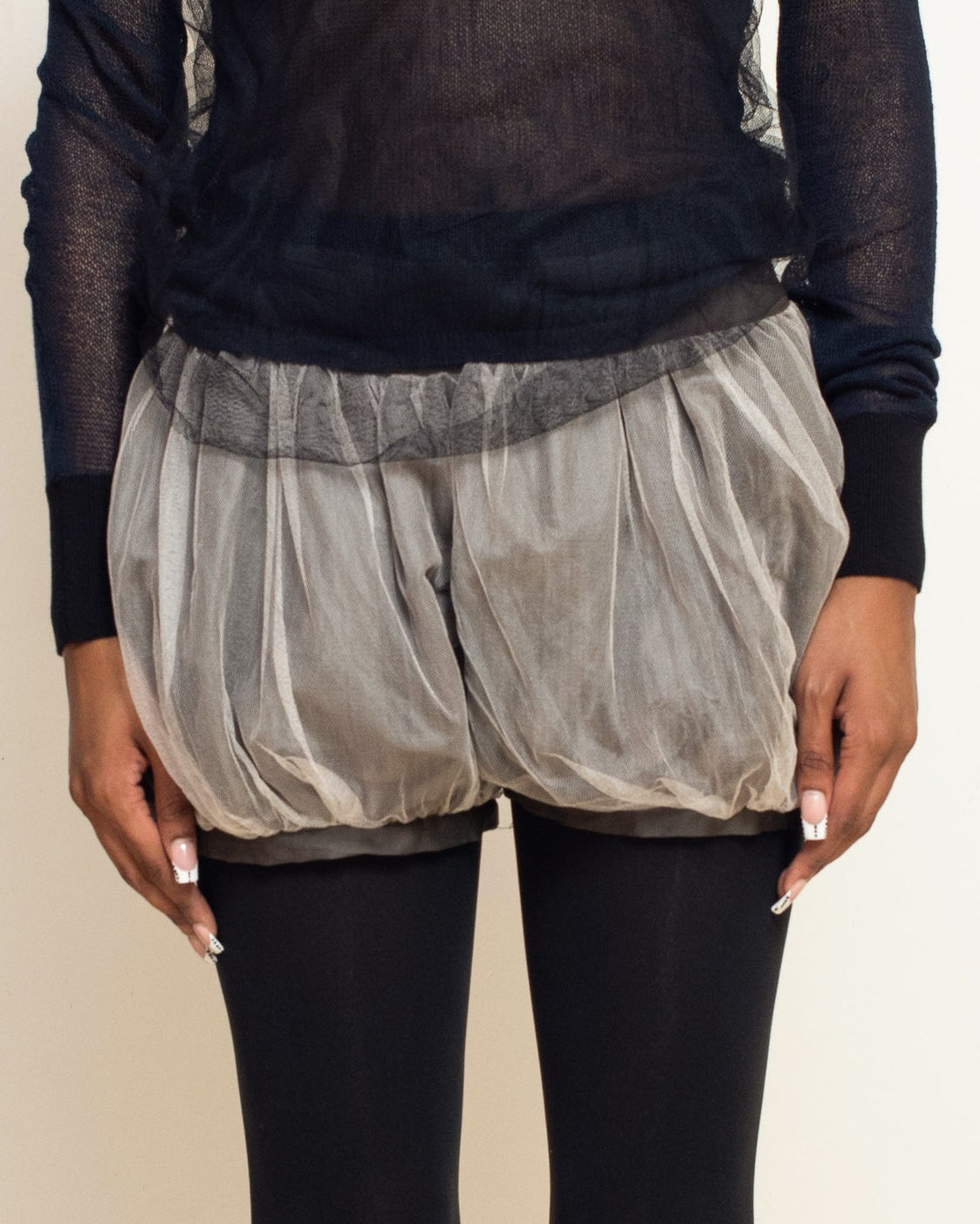 Pietra Brown Bubble Tulle Shorts