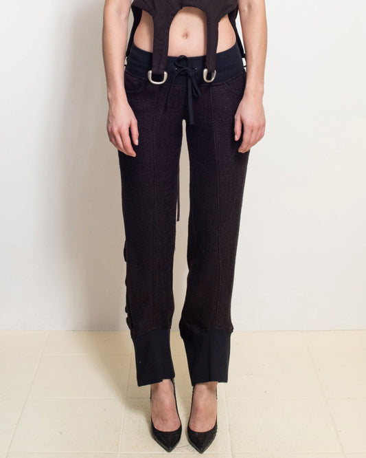 Wide Cuff Silk Wool Deformed Pants