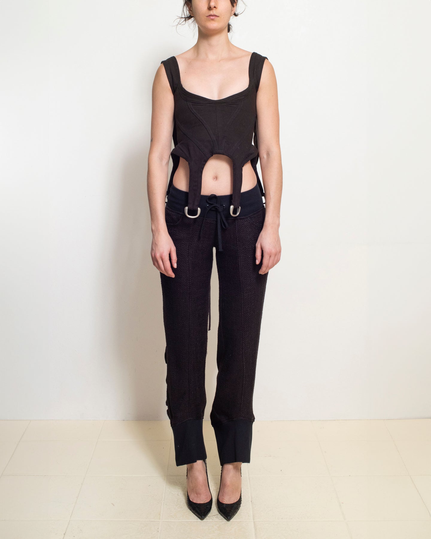 Wide Cuff Silk Wool Deformed Pants