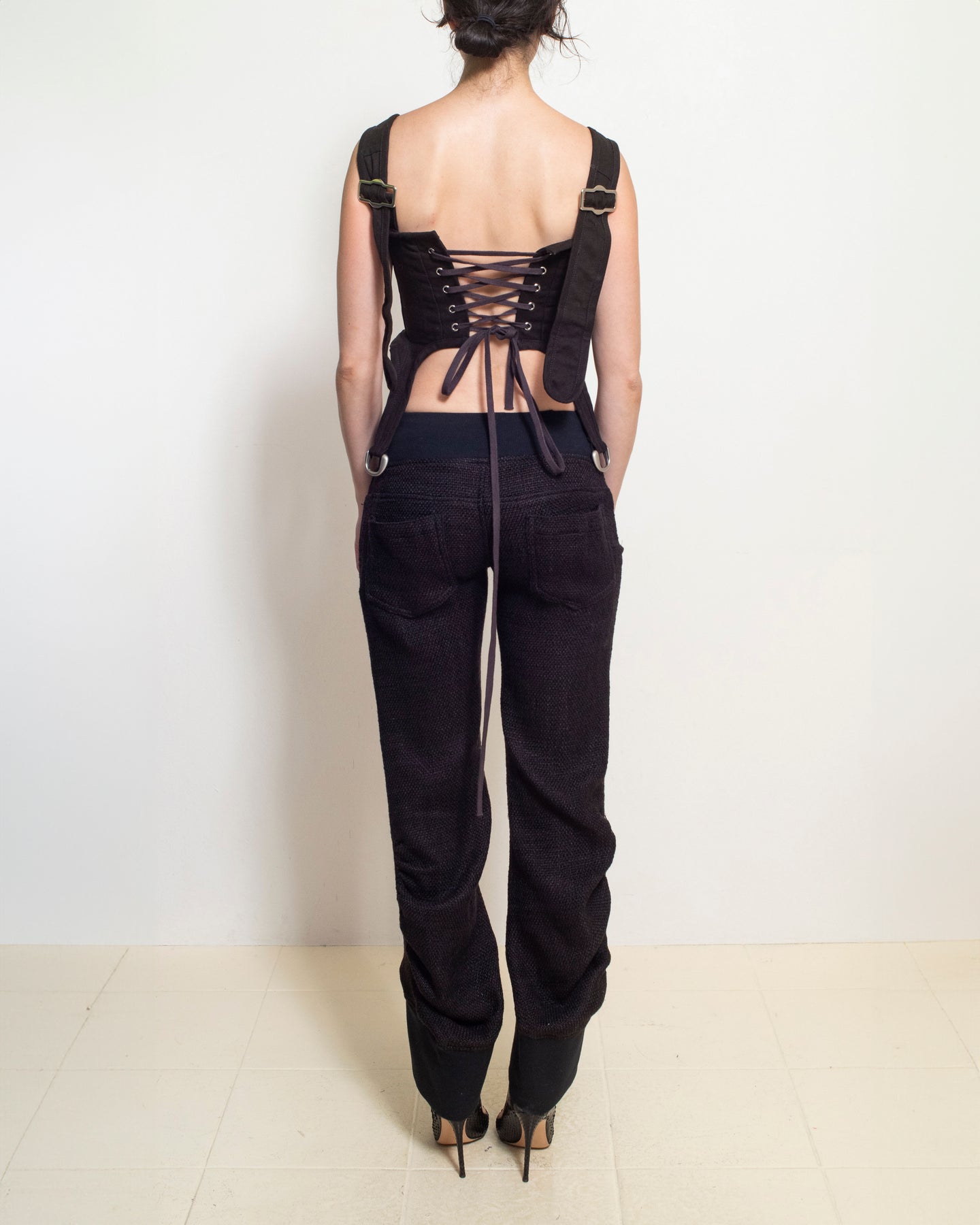 Wide Cuff Silk Wool Deformed Pants