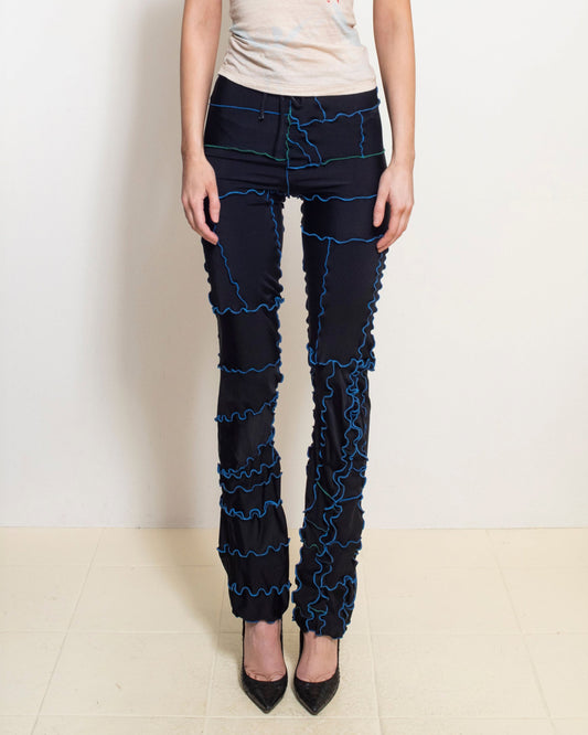 Black Patchwork Pants