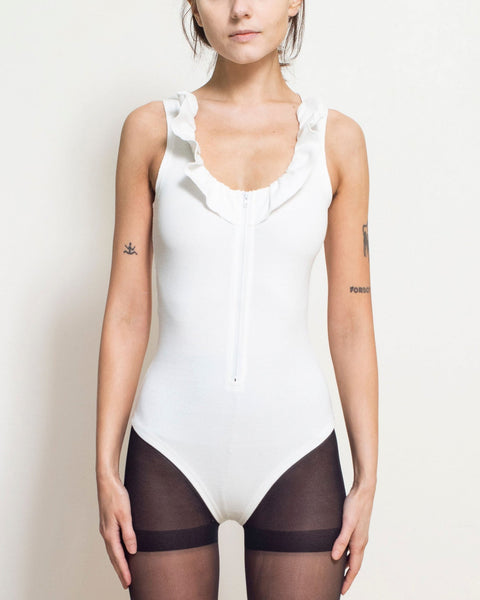 Café Forgot — Sabrina Bodysuit in White