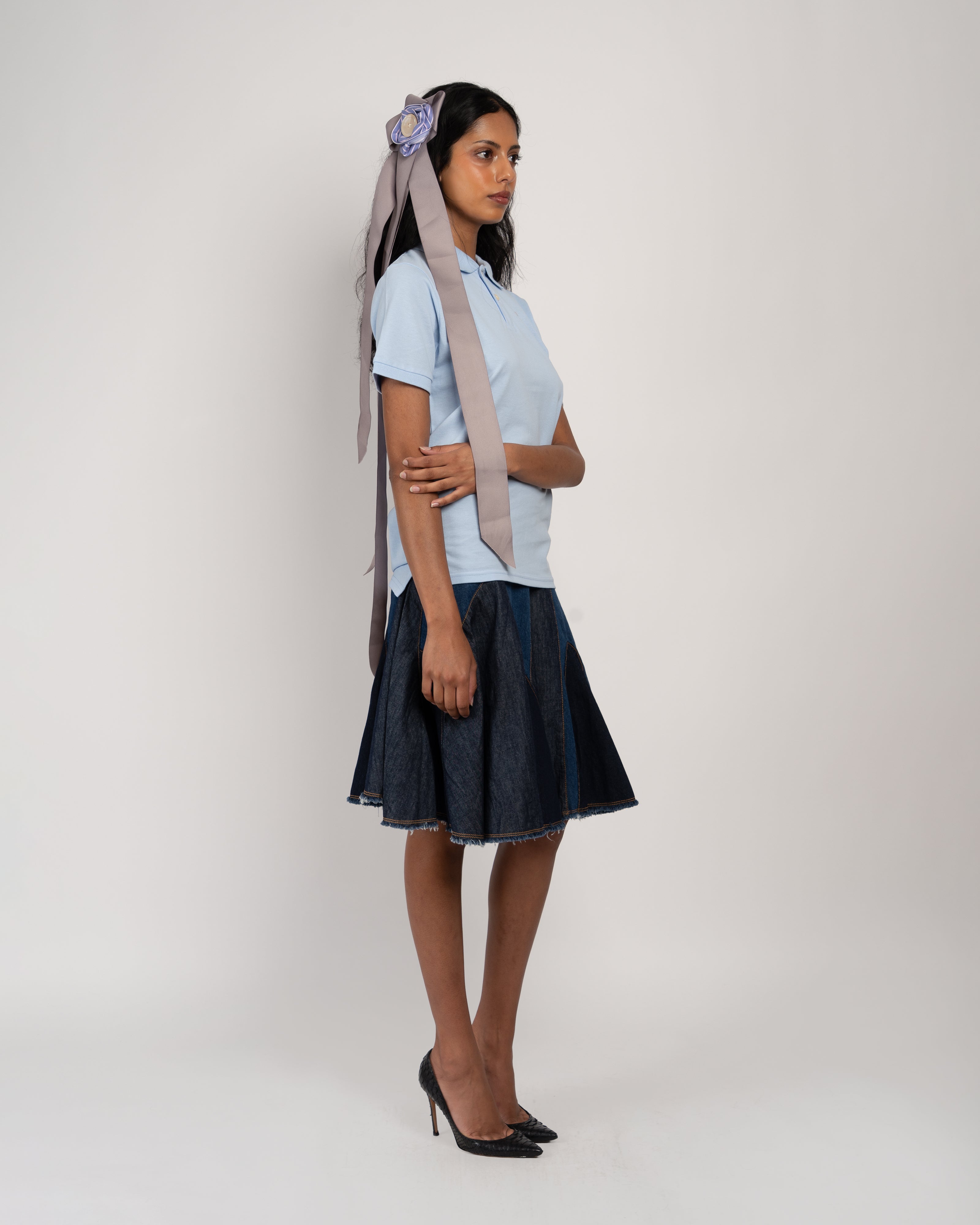Button Up Bow Barette