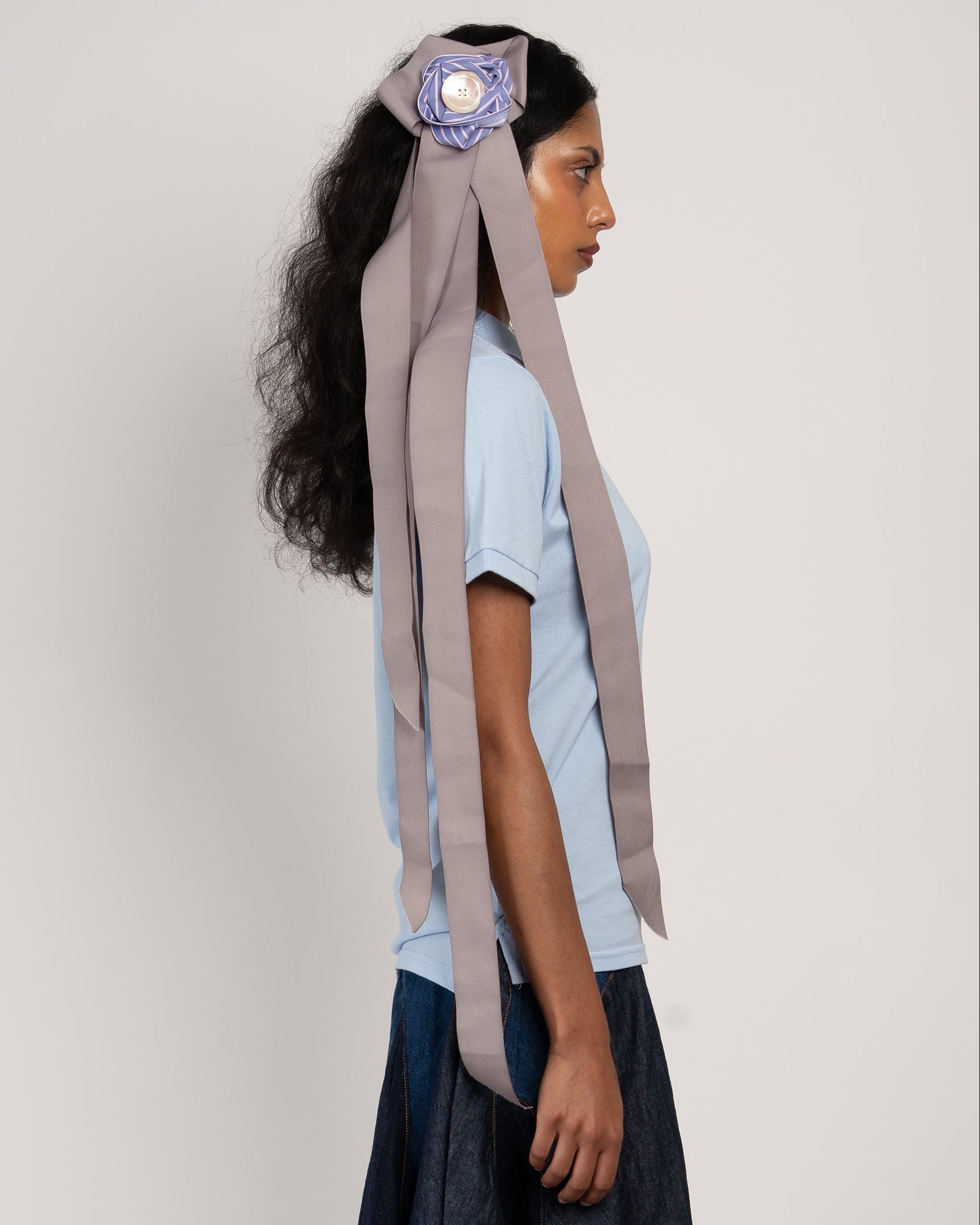 Button Up Bow Barette