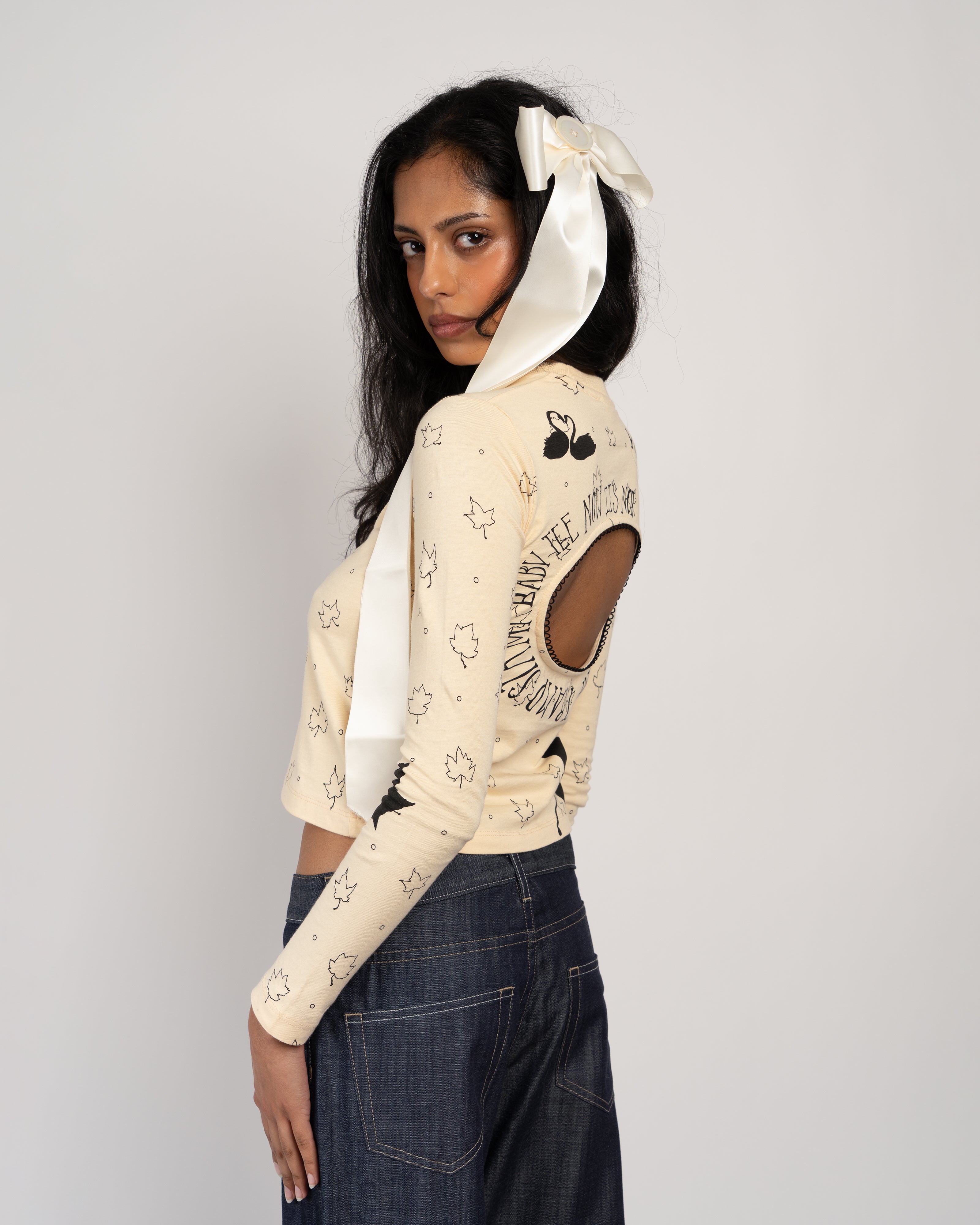 XL Silk Button Bow Barrette