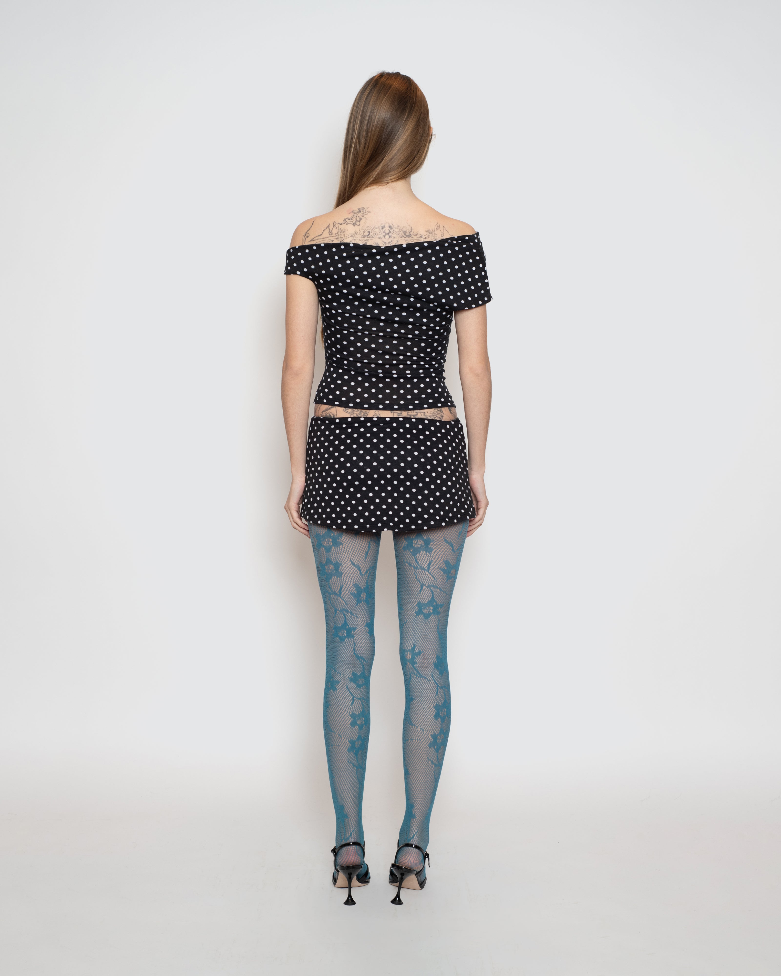 Black Polka Dot Olympia Skirt